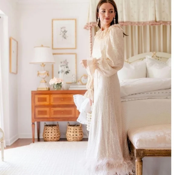 Antonio Melani x Nicola Bathie Champagne Gold Sequin Shelby Blouse - Picture 5 of 14